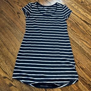 GAP Navy and White Striped T-Shirt Dress